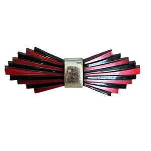 Vintage 80s Barrette Dark Red Black Made in France 4"